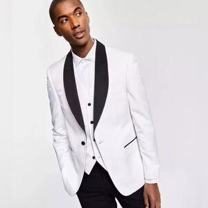 Alfani Men's Slim-Fit Tuxedo Suit Jacket Blazer Sport Coat White Size 44 Short